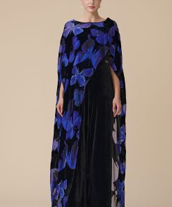 اكتان - جمبسوت بنفسجي مع كاب بطبعة فراشات