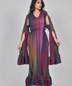 أوبرا فاشن - جلابية قطعتين بالوان مموج تكسيرة راقية