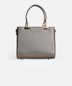 Alternative view of أوبرا فاشن - شنطة يد فاخرة ماركة كريسبلا مطرزة بنقوش بارزة باللون رصاصي