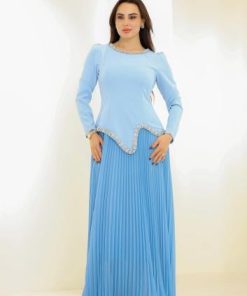 أوبرا فاشن - فستان أنيق بخامة شيفون وكريب مزين بالكريستال