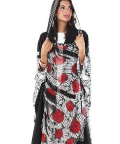 عزة المتميزة - عباية حرير بالأبيض بشت ١