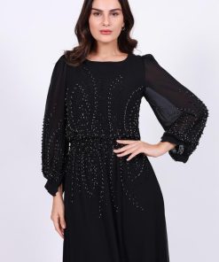 Alternative view of تريجر آيلاند - فستان طويل سهرة مرصع باللؤلؤ الصناعي