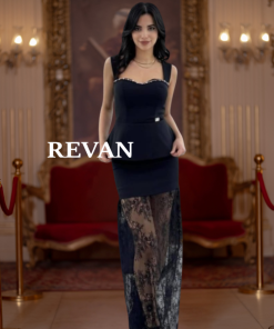 Alternative view of ريفان - فستان فاخر بوردو دانتيل بتصميم طبقتين من ريفان