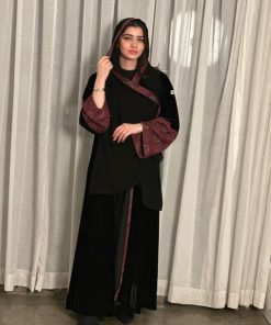 مارينا للعبايات - عباية "كشمير عنابي