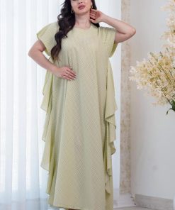 Alternative view of أوبرا فاشن - جلابية كويتية لون اخضر منقطة على درابية بالجوانب