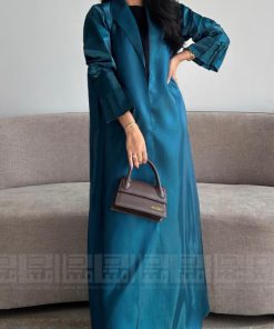 Alternative view of دار امتنان - عباية صيفية ميكادو لامع بتصميم أزرق مميز- 1451