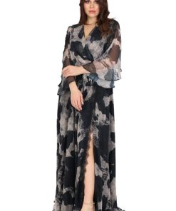 Alternative view of تريجر آيلاند - فستان طويل شيفون بحواف دانتيل