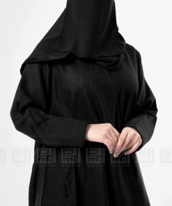 دار امتنان - عباية سوداء بتطريز أسود- 1419