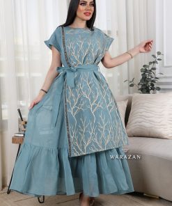 ورزان - قفطان فستان بتطريز ذهبي