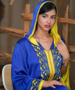 عزة المتميزة - جلابة مغربي أزرق