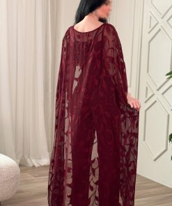 Alternative view of اكتان - جمبسوت قطعتين برداء شيفون لون عنابي