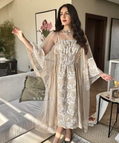 ورزان - جلابية جاكار بنقشات مع بشت