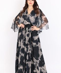 تريجر آيلاند - فستان طويل شيفون بحواف دانتيل