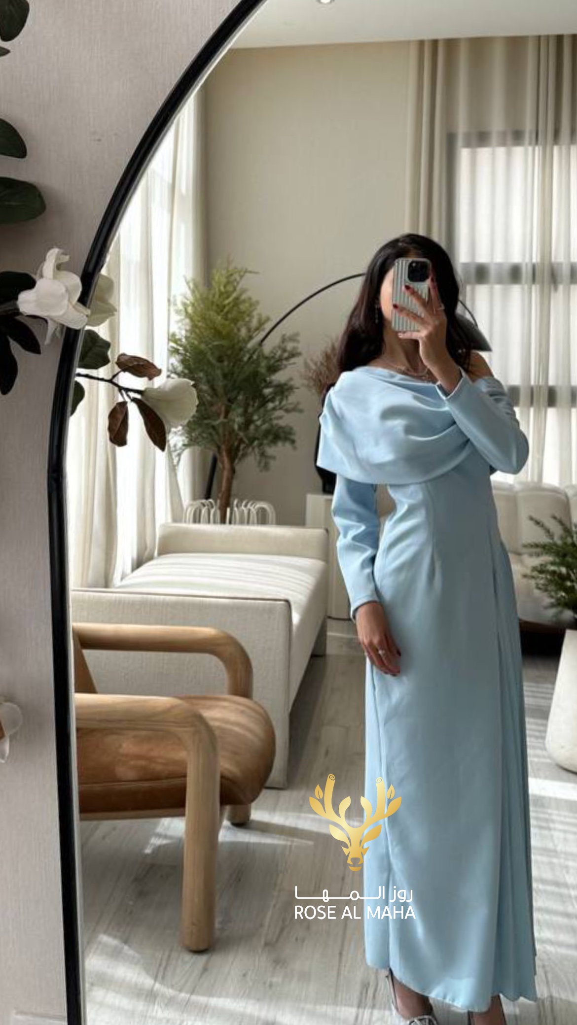 روز المها - فستان ناعم بيبي بلو