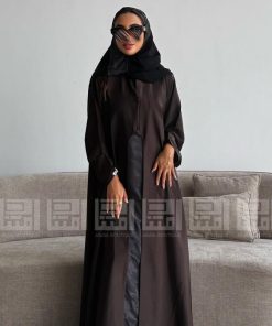 دار امتنان - عباية بفستان متصل بتداخل قماش الجاكار الصيفي- 1588