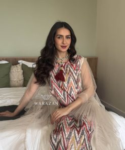 ورزان - جلابية راقية بنقشة شيفرون مع تل