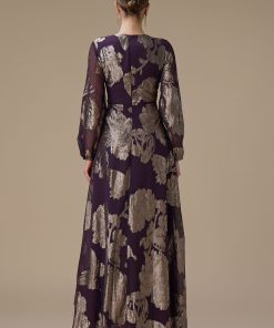 Alternative view of اكتان - فستان طويل بنفسجي بقصة لف