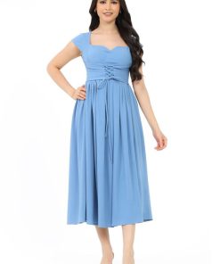 تريجر آيلاند - فستان ميد بدون اكمام بحزام