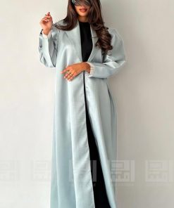 Alternative view of دار امتنان - عباية صيفية باللون الأزرق السماوي بأكمام من التل الابيض -1353