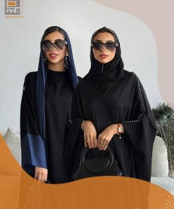 دار امتنان - بكج عبايتين عباية سوداء بتصميم بشت و عباية يومية أنيقة- 1555