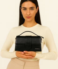 أوبرا فاشن - شنطة نسائية كريسبلا جلد فاخر بلون أسود أنيق