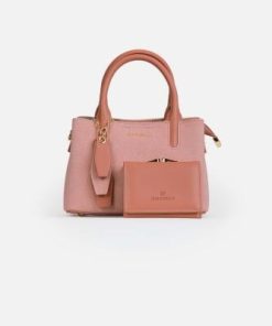 أوبرا فاشن - شنطة يد من كريسبلا ومحفظه داخليه لون وردي