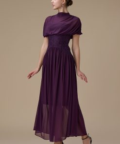 اكتان - فستان طويل بنفسجي شيفون