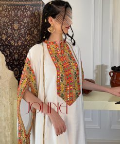 جولينا  - جلابية بلون ابيض