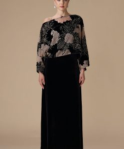 Alternative view of اكتان - فستان اسود طويل مخمل