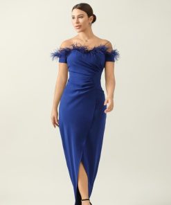 Alternative view of أوبرا فاشن - فستان سهره توب على ريش على الصدر