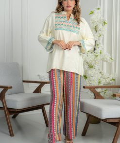 Alternative view of لورا فاشن - طقم نسائي عملي بتطريز تراثي وألوان زاهية