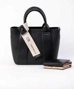 أوبرا فاشن - شنطة نسائي حجم وسط ماركة كرسبيلا مع محفظة مصنعة من القماش والجلد الفاخر