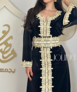 Alternative view of جولينا  - جلابية مخمل بتطريز ذهبي