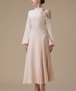 اكتان - فستان ماكسي وردي بكتف واحد