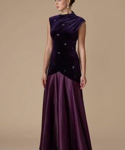 Alternative view of اكتان - فستان موف طويل بدون أكمام