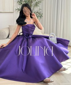 Alternative view of جولينا - فستان موف سهرة ميدي