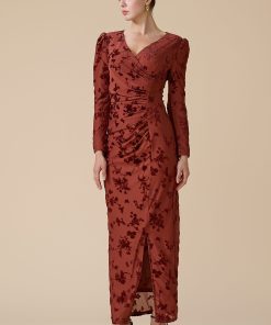 Alternative view of اكتان - فستان برتقالي طويل مخمل