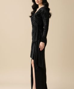 Alternative view of اكتان - فستان مخملي درابية بطبعة زهور