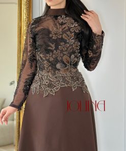 Alternative view of جولينا - طقم سهره بني بتطريز لامع