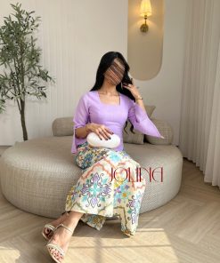 Alternative view of جولينا - طقم تنورة مطرزه مع بلوزة ليلكية