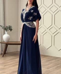 Alternative view of اكتان - جلابية شيفون مزينة بترتر لون كحلي