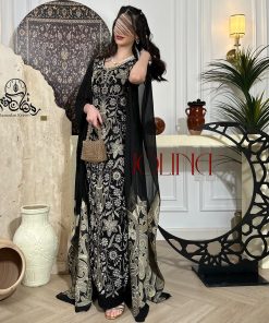 Alternative view of جولينا  - جلابية لون اسود مطرزه ذهبي قطعتين