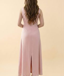 Alternative view of اكتان - فستان ماكسي درابيه مزيت بالفصوص لون وردي