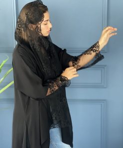 عزة المتميزة - عباية دانتيل -اسود