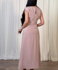 Alternative view of اكتان - فستان درابيه بتأثير ثنيات لون بنفسجي فاتح