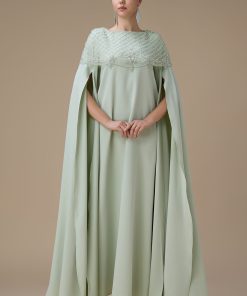 اكتان - جلابية طويلة تيفاني واسعة أكمام كاب