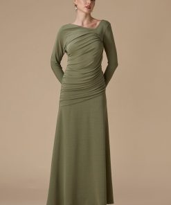 Alternative view of اكتان - فستان أخضر ناعم طويل