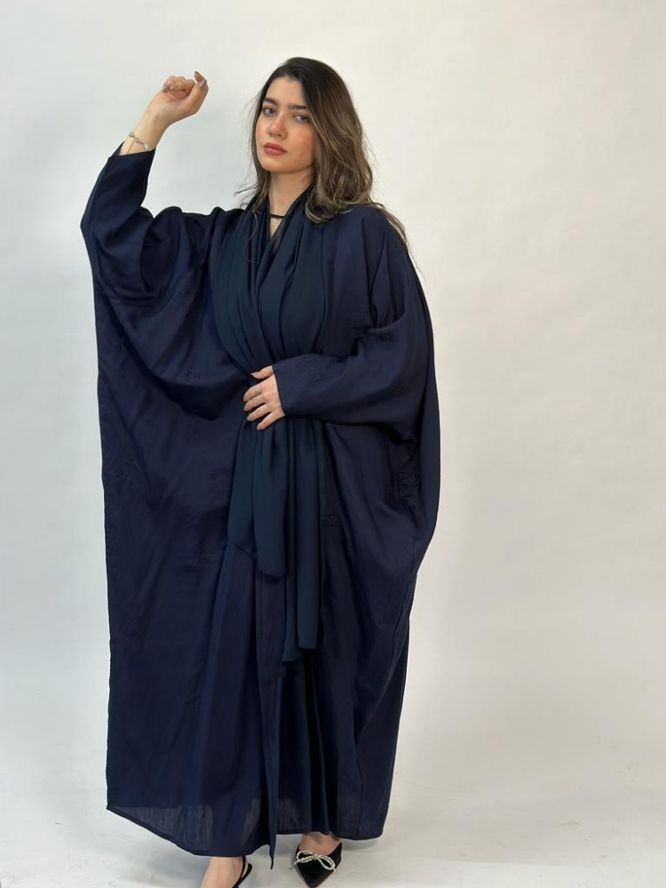 مارينا للعبايات - عباية فراشه لون كحلي - الصورة 3