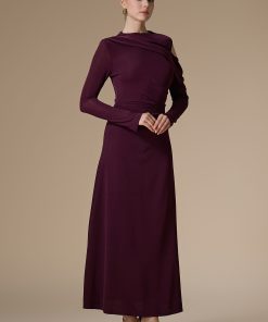 Alternative view of اكتان - فستان بنفسجي طويل بكتف مكشوف