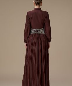 Alternative view of اكتان - فستان طويل بني بكسرات